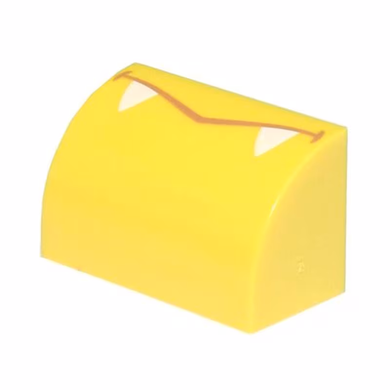 Slope, Curved 1 x 2 with Medium Nougat Pointed Mouth, White Fangs Pattern (Super Mario Kamek Lower Face)
