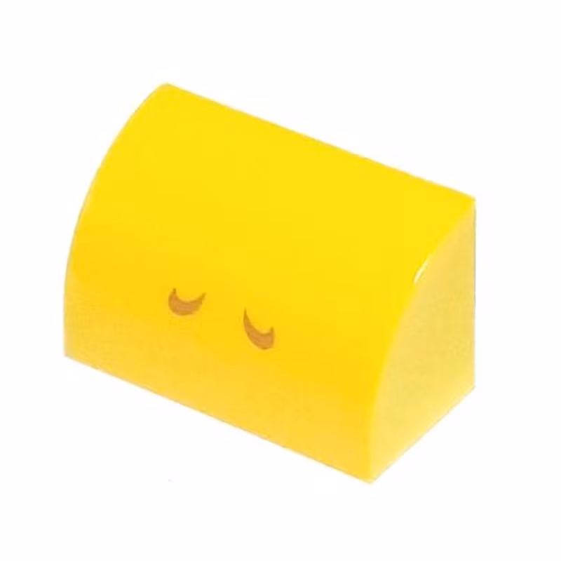 Slope, Curved 1 x 2 with 2 Medium Nougat Curved Lines Pattern (Super Mario Kamek / Toady Nostrils)