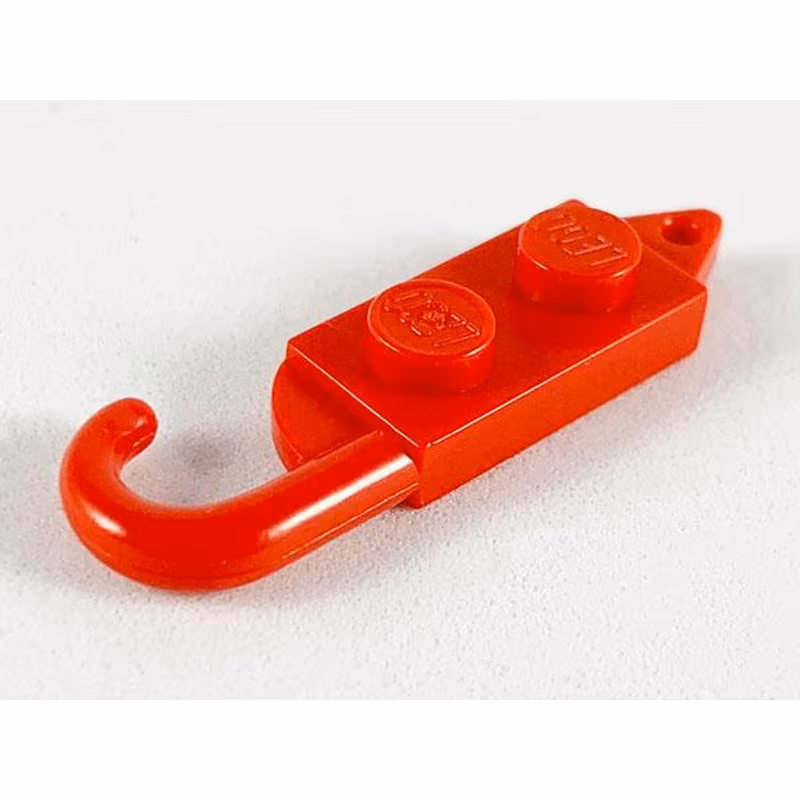 Hook Plate, Modified 1 x 2 with Crane Hook Left
