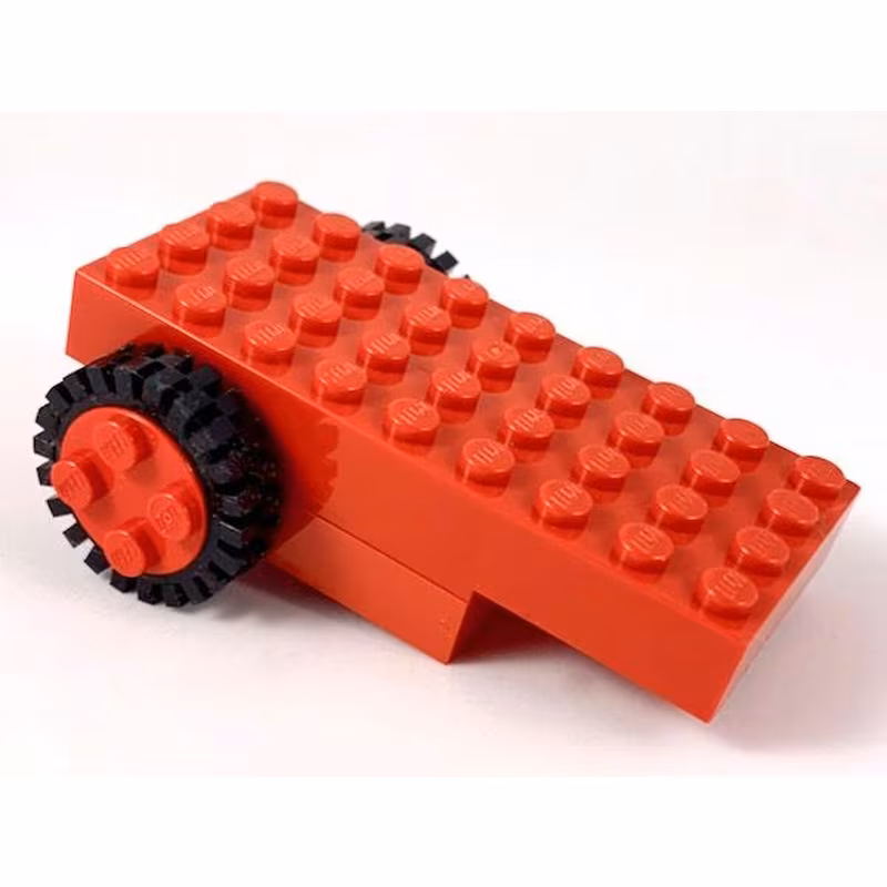 Pullback Motor 9 x 4 with 2 Black Tire 24mm D. x 8mm Offset Tread - Interior Ridges (2574 / 3483)