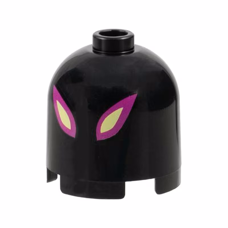 Brick, Round 2 x 2 x 1 2/3 Dome Top with Magenta and Bright Light Yellow Slit Eyes Pattern Brick, Round 2 x 2 x 1 2/3 Dome Top with Magenta and Bright Light Yellow Slit Eyes Pattern