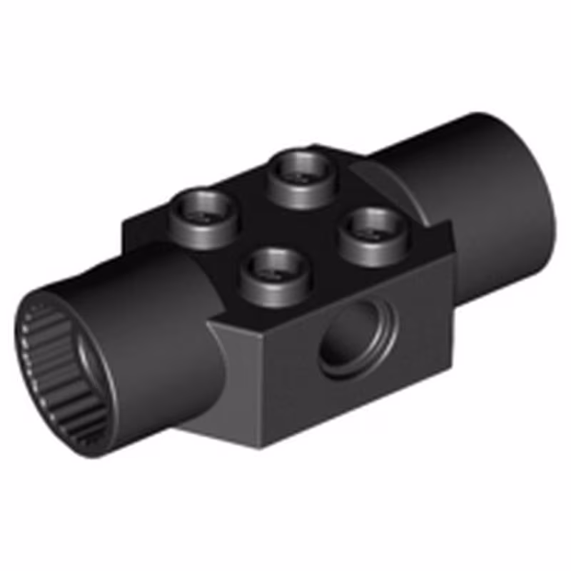 Technic, Brick Modified 2 x 2 with Pin Hole and 2 Rotation Joint Sockets Technic, Brick Modified 2 x 2 with Pin Hole and 2 Rotation Joint Sockets