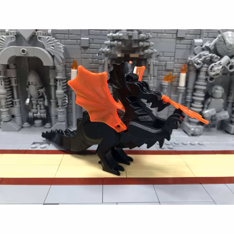 Dragon, Classic with Trans-Neon Orange Wings Dragon, Classic with Trans-Neon Orange Wings