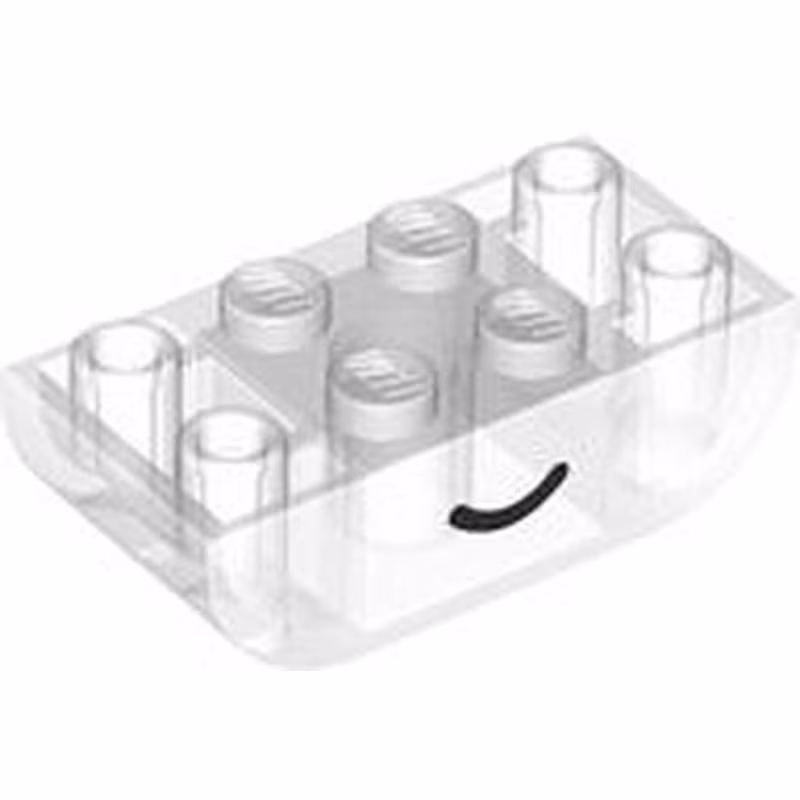 Slope, Curved 4 x 2 Inverted Double with Black Smile Curved Line Pattern