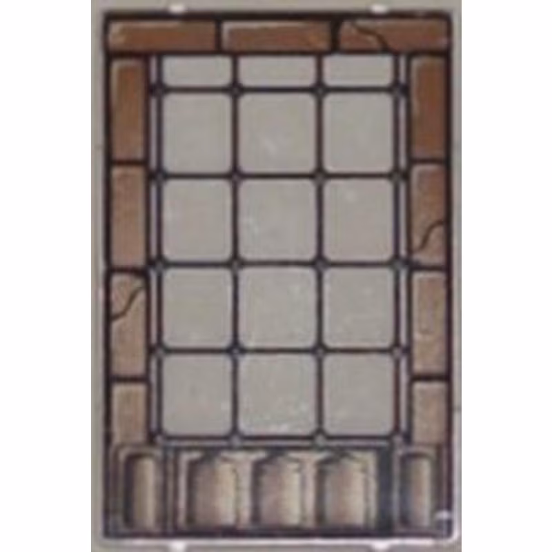 Glass for Window 1 x 4 x 5 with Brown Brick Border Pattern
