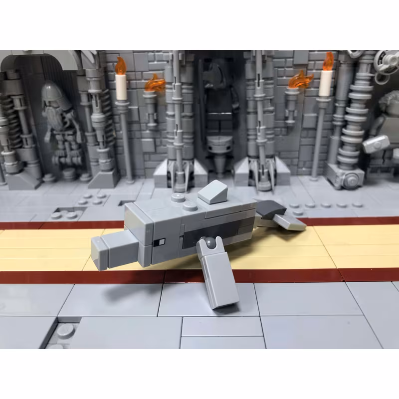 Minecraft Dolphin (2 Light Bluish Gray Plate 1 x 4 Inside) - Brick Built Minecraft Dolphin (2 Light Bluish Gray Plate 1 x 4 Inside) - Brick Built