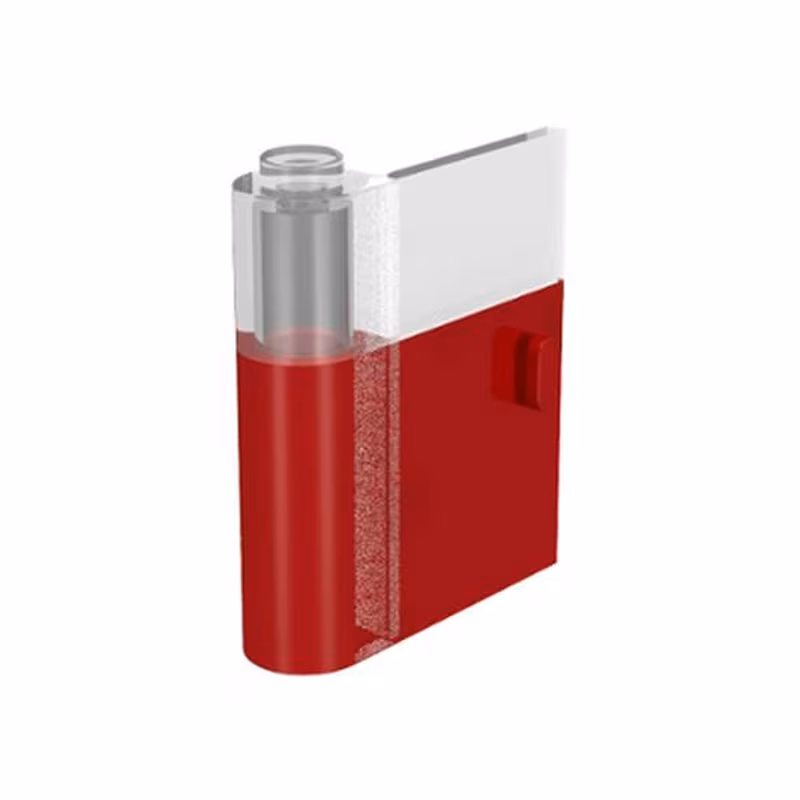 Door 1 x 3 x 3 Left with Vertical Handle with Red Bottom Pattern Door 1 x 3 x 3 Left with Vertical Handle with Red Bottom Pattern