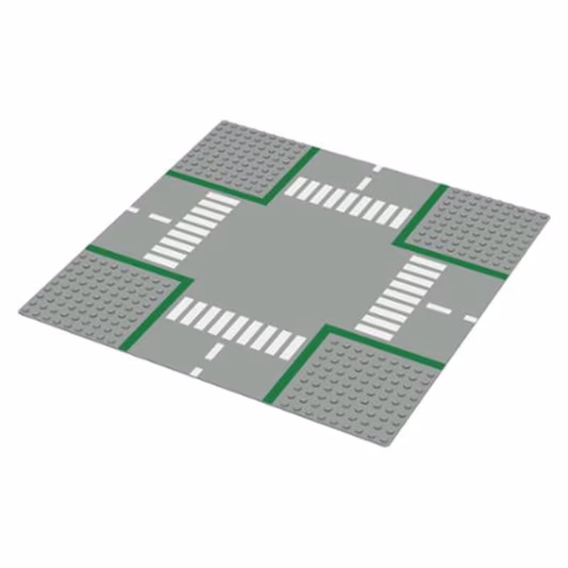Baseplate, Road 32 x 32 9-Stud Crossroads with Road Pattern