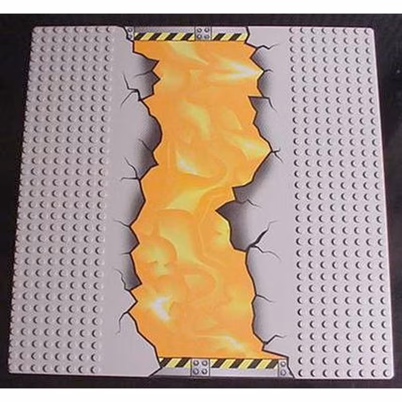 Baseplate, Road 32 x 32 8-Stud Cracked Road and Lava Pattern