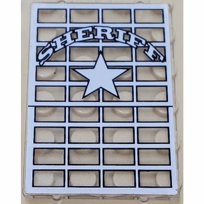Glass for Window 1 x 4 x 5 with Sheriff Pattern (Sticker) - Sets 6755 / 6764