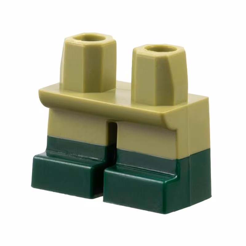 Legs Short with Molded Dark Green Lower Legs / Boots Pattern Legs Short with Molded Dark Green Lower Legs / Boots Pattern