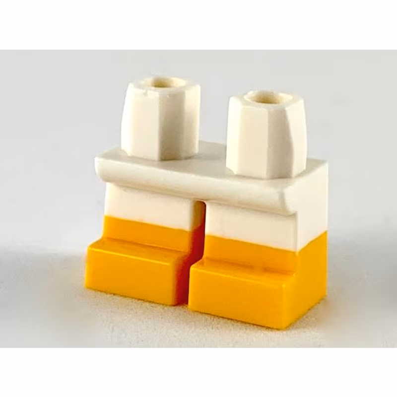 Legs Short with Molded Bright Light Orange Lower Legs / Boots Pattern Legs Short with Molded Bright Light Orange Lower Legs / Boots Pattern