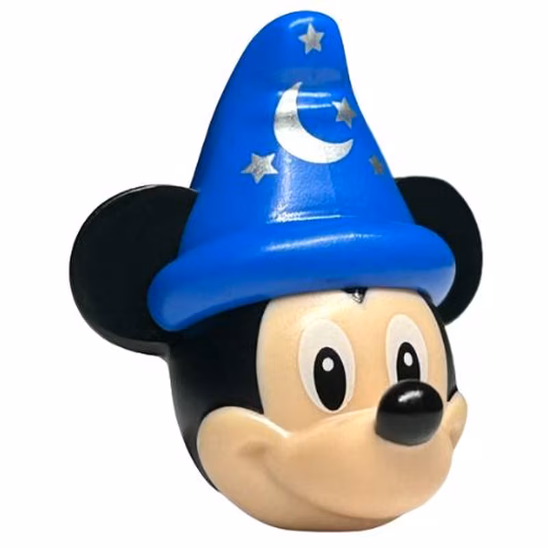 Minifigure, Head, Modified Mouse with Molded Black Ears and Blue Wizard Hat and Printed Nose, White Eyes and Silver Moon and Stars Pattern (Mickey) Minifigure, Head, Modified Mouse with Molded Black Ears and Blue Wizard Hat and Printed Nose, White Eyes and Silver Moon and Stars Pattern (Mickey)