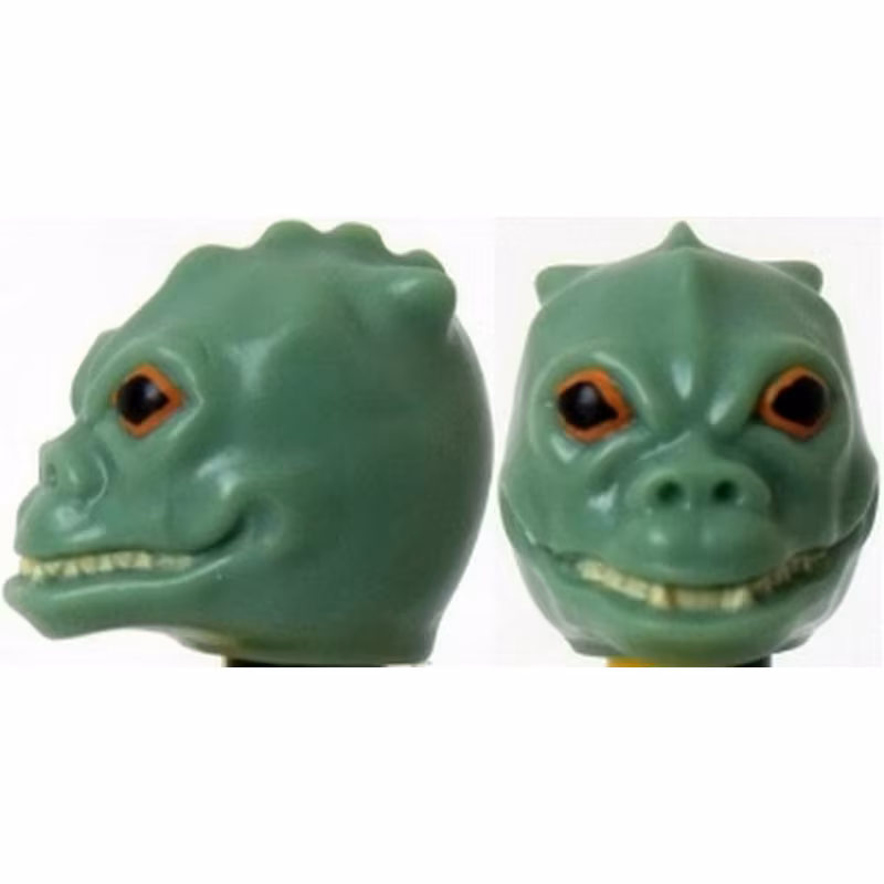 Minifigure, Head, Modified SW Saurin / Trandoshan with Orange and Black Eyes Pattern (Bossk) Minifigure, Head, Modified SW Saurin / Trandoshan with Orange and Black Eyes Pattern (Bossk)