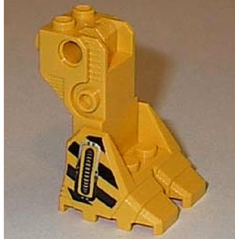 Support Foot Platform with Black Danger Stripes and Silver Hose Pattern on Both Sides (Robot Diver)