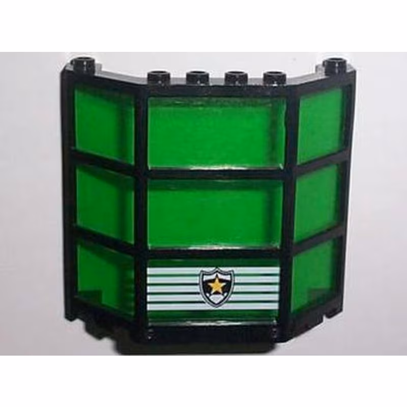 Window Bay 3 x 8 x 6 with Trans-Green Glass and Police Shield Logo Pattern