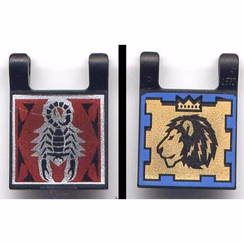 Flag 2 x 2 Square, Dual Pattern, Scorpion and Lion with Crown