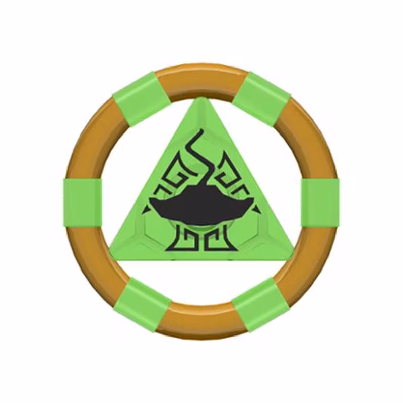 Ring with Center Triangle with Gold Bands and Manta Ray Pattern (Atlantis Treasure Key) Ring with Center Triangle with Gold Bands and Manta Ray Pattern (Atlantis Treasure Key)