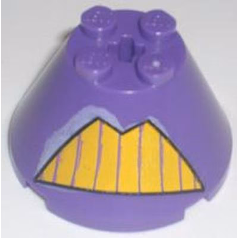 Cone 4 x 4 x 2 with Axle Hole with Yellow Teeth Pattern (Zurg) Cone 4 x 4 x 2 with Axle Hole with Yellow Teeth Pattern (Zurg)