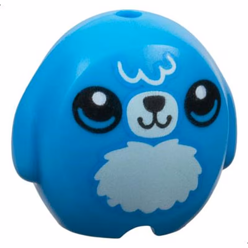 Minifigure, Utensil Pillow Plush Toy with Dog with Black Nose, Mouth and Eyes, White Pupils and Light Aqua Bangs, Muzzle and Fur Belly Pattern Minifigure, Utensil Pillow Plush Toy with Dog with Black Nose, Mouth and Eyes, White Pupils and Light Aqua Bangs, Muzzle and Fur Belly Pattern