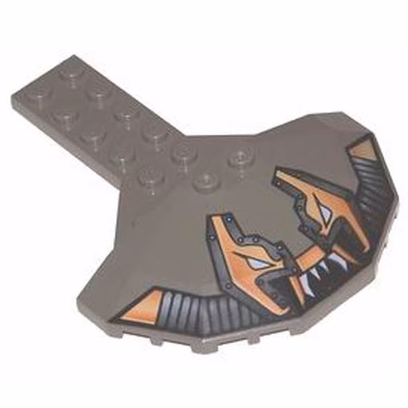 Plate, Modified 2 x 6 with 4 x 8 Half Saucer and Stingray Pattern
