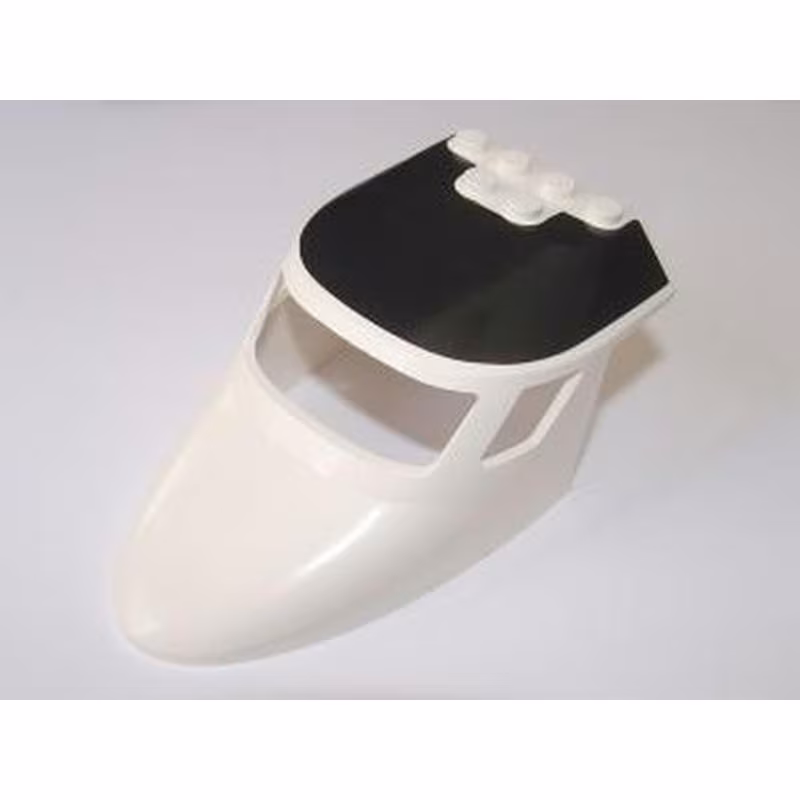 Aircraft Fuselage Forward Top Curved 6 x 10 x 4 with 3 Window Panes with Black Roof Pattern