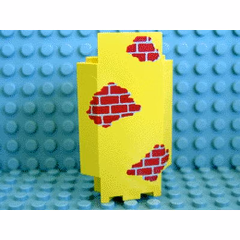 Panel 3 x 3 x 6 Corner Wall with Red Bricks Scattered Pattern Panel 3 x 3 x 6 Corner Wall with Red Bricks Scattered Pattern