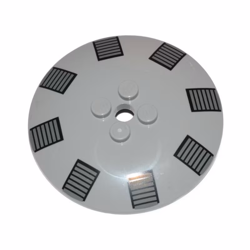 Dish 6 x 6 Inverted (Radar) - Solid Studs with Dark Bluish Gray and Black TIE Bomber Clamps Pattern