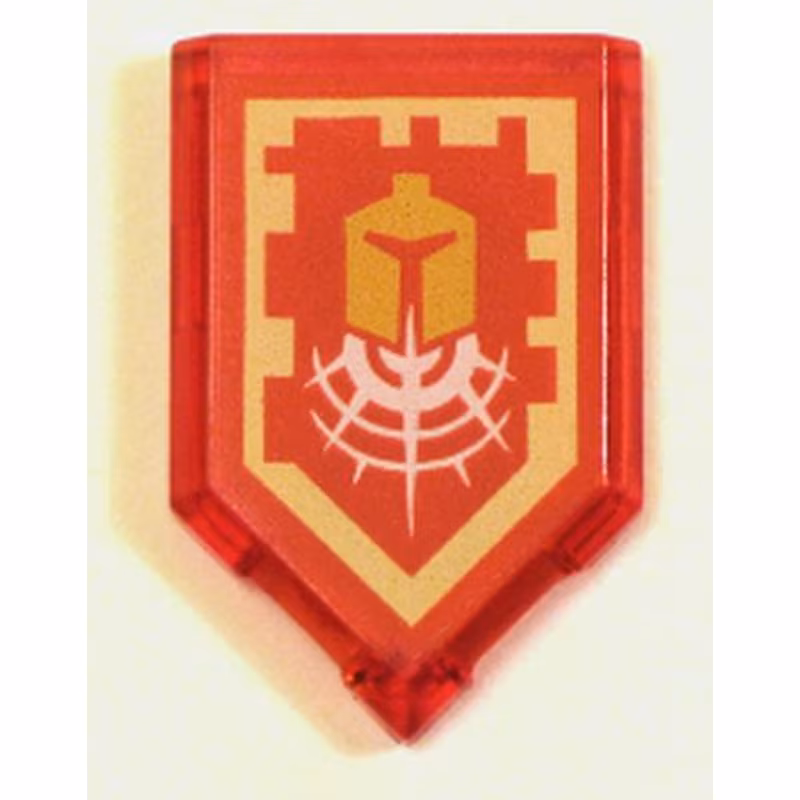 Tile, Modified 2 x 3 Pentagonal with Nexo Power Shield Pattern - Commanding Shout Tile, Modified 2 x 3 Pentagonal with Nexo Power Shield Pattern - Commanding Shout