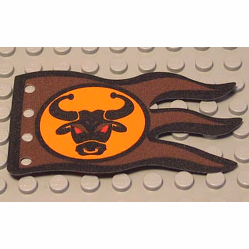 Cloth Flag 8 x 5 Wave with Black Border and Black Bull's Head Pattern