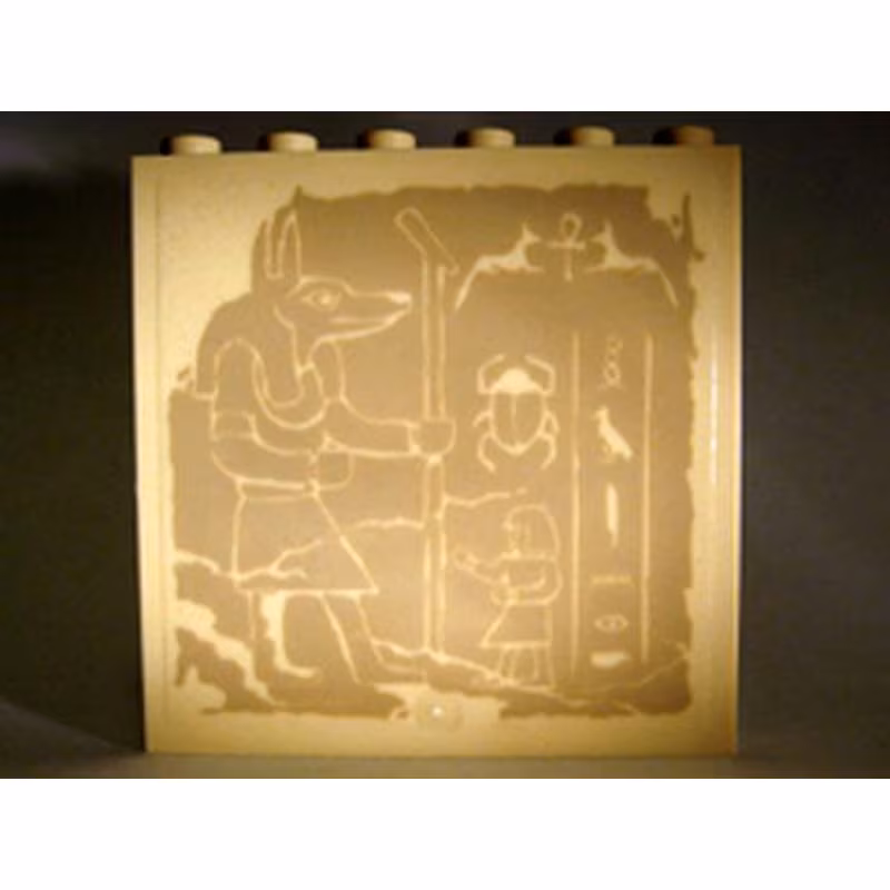 Panel 1 x 6 x 5 with Hieroglyphs, Anubis with Staff, and Scarab Beetle Pattern (Sticker) - Set 7621
