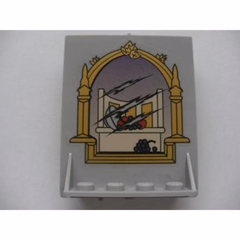 Door 2 x 5 x 5 Swivel, Bracket Base with Scratched Mirror Pattern (Sticker) - Set 4757