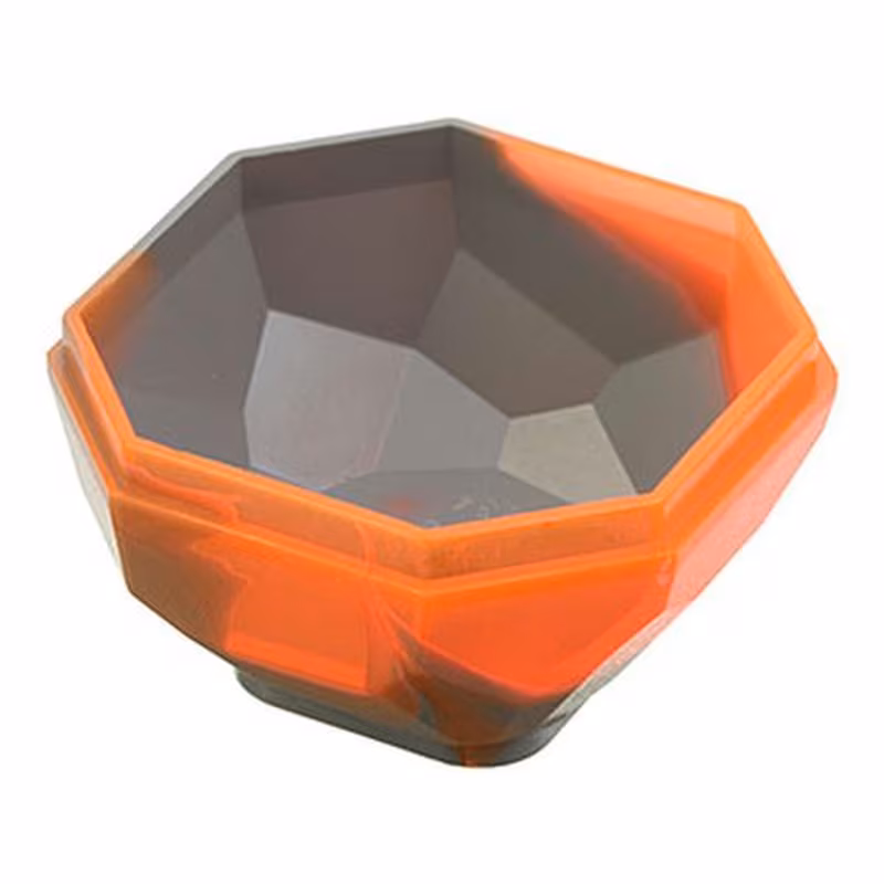 Rock 4 x 4 Octagonal Boulder, Bottom with Marbled Trans-Neon Orange Pattern Rock 4 x 4 Octagonal Boulder, Bottom with Marbled Trans-Neon Orange Pattern