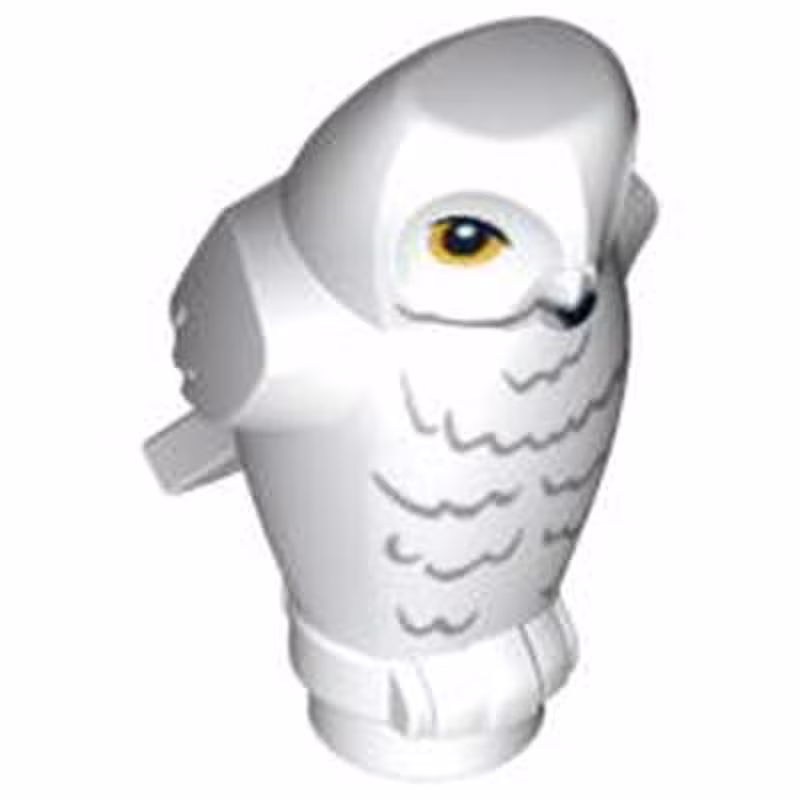 Owl, Angular Features with Black Beak, Yellow Eyes, and Light Bluish Gray Rippled Chest Feathers Pattern (HP Hedwig) Owl, Angular Features with Black Beak, Yellow Eyes, and Light Bluish Gray Rippled Chest Feathers Pattern (HP Hedwig)