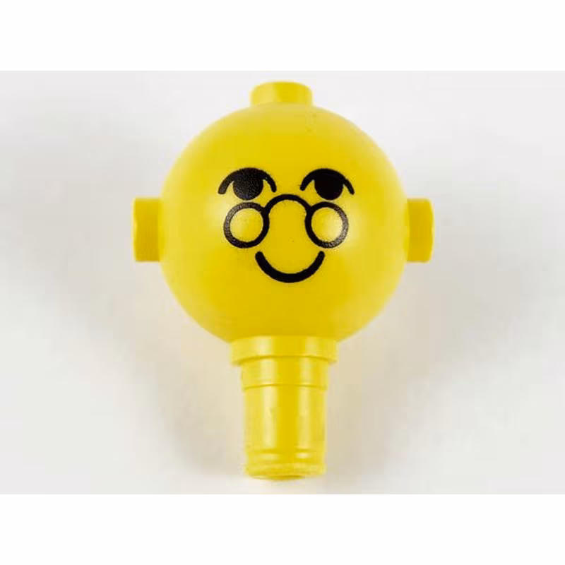 Homemaker Figure / Maxifigure Head with Black Eyes, Glasses, and Smile Pattern