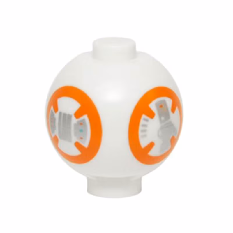 Brick, Round 2 x 2 Sphere with Stud / Robot Body with BB-8 Droid Pattern Brick, Round 2 x 2 Sphere with Stud / Robot Body with BB-8 Droid Pattern