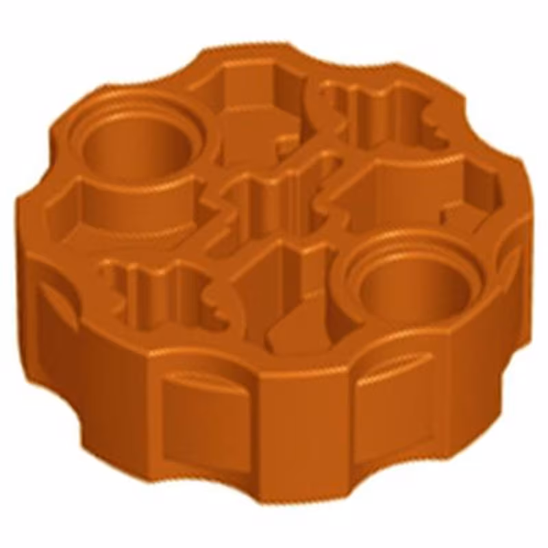 Technic, Axle Connector Block Round with 2 Pin Holes and 3 Axle Holes (Hero Factory Weapon Barrel) Technic, Axle Connector Block Round with 2 Pin Holes and 3 Axle Holes (Hero Factory Weapon Barrel)