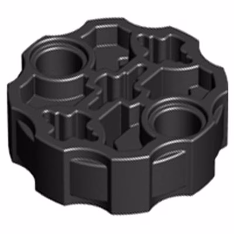 Technic, Axle Connector Block Round with 2 Pin Holes and 3 Axle Holes (Hero Factory Weapon Barrel) Technic, Axle Connector Block Round with 2 Pin Holes and 3 Axle Holes (Hero Factory Weapon Barrel)