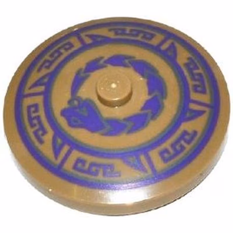 Dish 4 x 4 Inverted (Radar) with Solid Stud with Dark Bluish Gray and Dark Purple Snake and Geometric Pattern