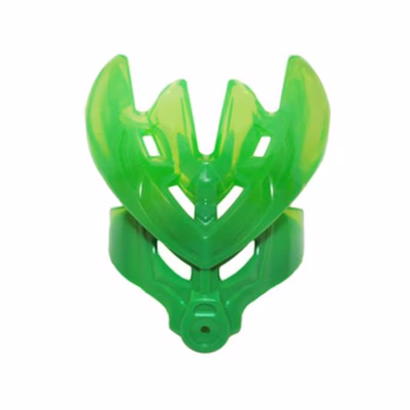 Bionicle Mask Protector with Marbled Trans-Bright Green Pattern (Protector Mask of Jungle)