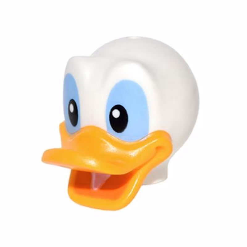 Minifigure, Head, Modified Duck with Bright Light Orange Bill and Black and Medium Blue Eyes Pattern (Donald) Minifigure, Head, Modified Duck with Bright Light Orange Bill and Black and Medium Blue Eyes Pattern (Donald)