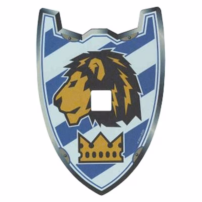 Plastic Shield for Large Figures with Knights Kingdom King Mathias Lion Head and Crown Pattern