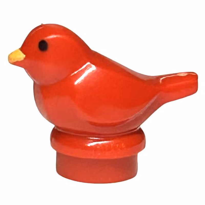 Bird, Small with Black Eyes and Bright Light Orange Beak Pattern