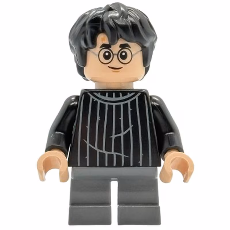 Harry Potter - Black Striped Sweater, Dark Bluish Gray Short Legs