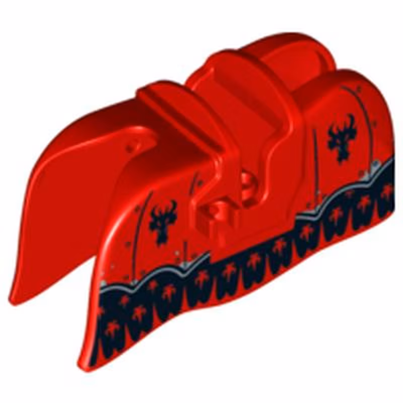 Horse Barding, Smooth Edge with Black Dragon Heads and Silver Trim Pattern Horse Barding, Smooth Edge with Black Dragon Heads and Silver Trim Pattern