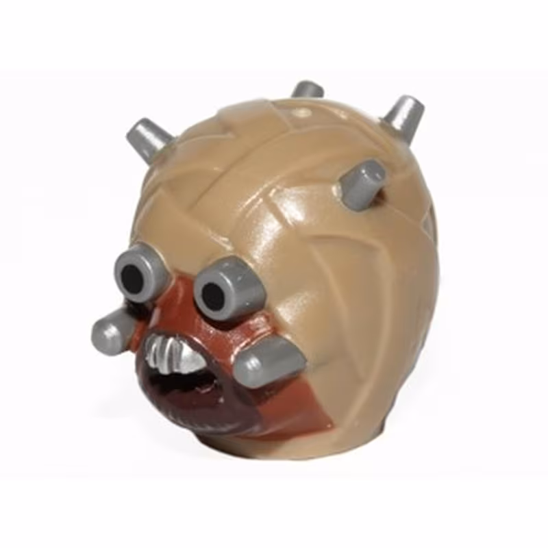 Minifigure, Head, Modified SW Tusken Raider with Flat Silver Head Spikes Pattern Minifigure, Head, Modified SW Tusken Raider with Flat Silver Head Spikes Pattern