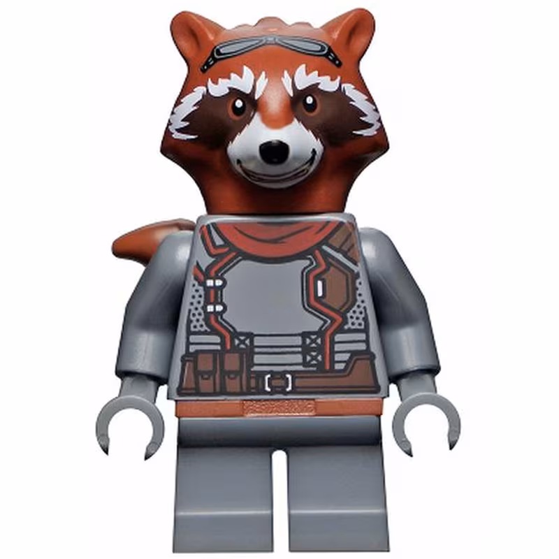 Rocket Raccoon - Dark Bluish Gray Outfit, Reddish Brown Head Rocket Raccoon - Dark Bluish Gray Outfit, Reddish Brown Head