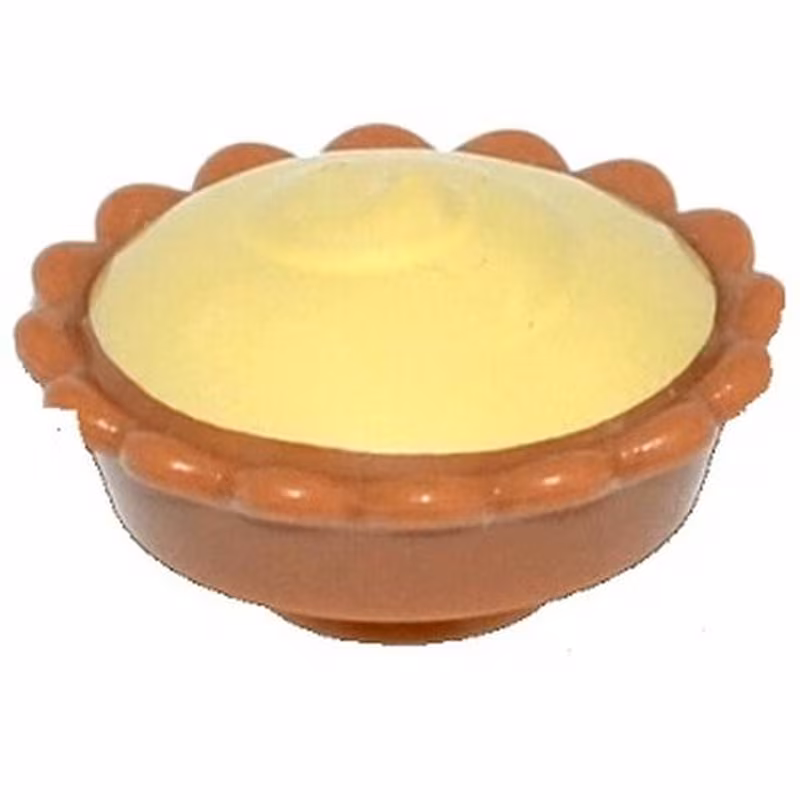Pie with Bright Light Yellow Cream Filling Pattern
