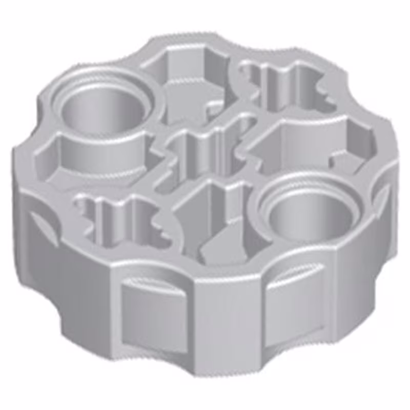 Technic, Axle Connector Block Round with 2 Pin Holes and 3 Axle Holes (Hero Factory Weapon Barrel) Technic, Axle Connector Block Round with 2 Pin Holes and 3 Axle Holes (Hero Factory Weapon Barrel)