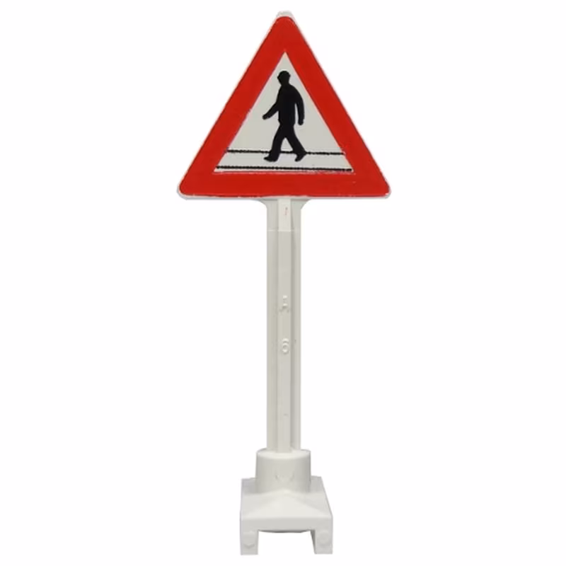 Road Sign Triangle with Pedestrian Crossing 1 Person Pattern